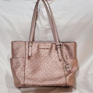 Michael Kors Metallic Pink Tote Bag